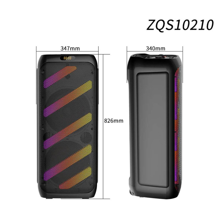 اسپیکر قابلحمل بلوتوثی مدل ZQS10210 با نور LED و دو میکروفون بیسیم