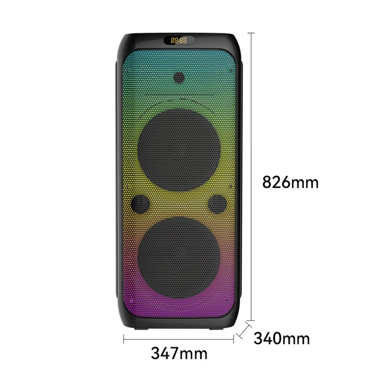 اسپیکر قابلحمل بلوتوثی مدل ZQS10208 با نور RGB و دو میکروفون بیسیم
