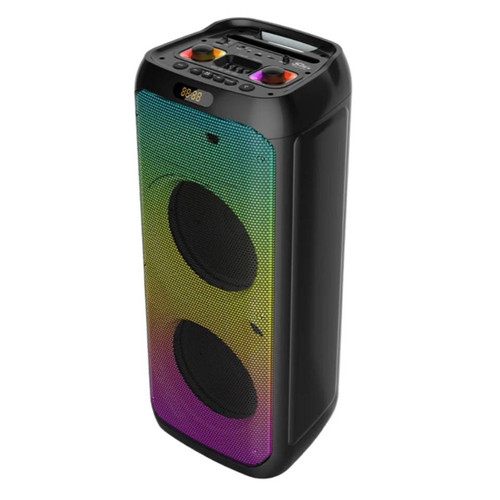 اسپیکر قابلحمل بلوتوثی مدل ZQS10208 با نور RGB و دو میکروفون بیسیم