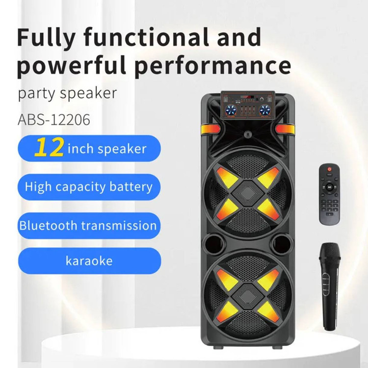 اسپیکر قابلحمل بلوتوثی مدل ZQS12205 با نور RGB و میکروفون بیسیم