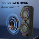 اسپیکر قابلحمل بلوتوثی مدل ZQS12206 با نور RGB و دو میکروفون بیسیم
