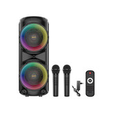 اسپیکر قابلحمل بلوتوثی مدل ZQS12206 با نور RGB و دو میکروفون بیسیم