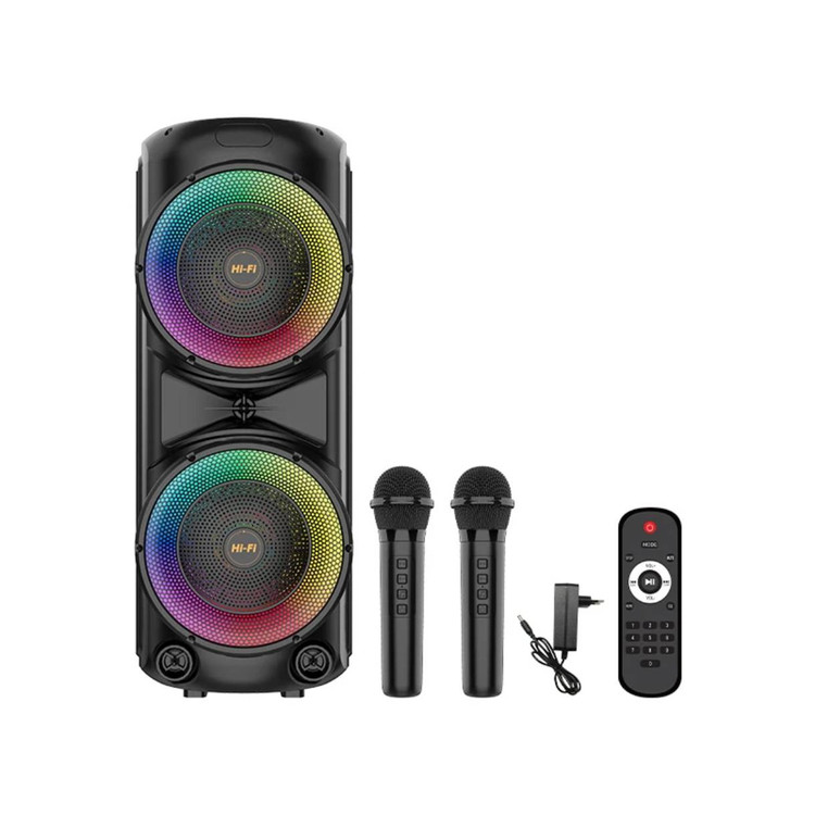 اسپیکر قابلحمل بلوتوثی مدل ZQS12206 با نور RGB و دو میکروفون بیسیم