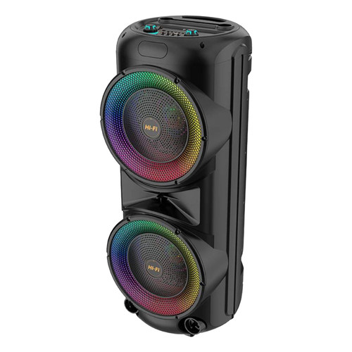 اسپیکر قابلحمل بلوتوثی مدل ZQS12206 با نور RGB و دو میکروفون بیسیم