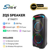 اسپیکر قابلحمل بلوتوثی مدل ZQS8258 با نور RGB و دو میکروفون بیسیم