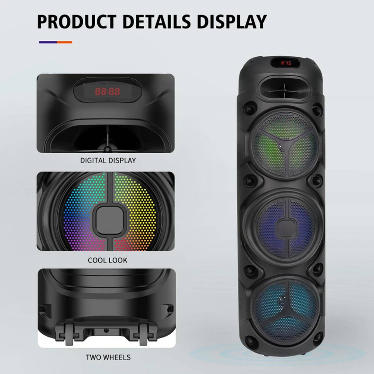 اسپیکر قابلحمل بلوتوثی مدل ZQS8308 با نور RGB و میکروفون بیسیم