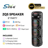اسپیکر قابلحمل بلوتوثی مدل ZQS8301 با نور RGB و میکروفون بیسیم