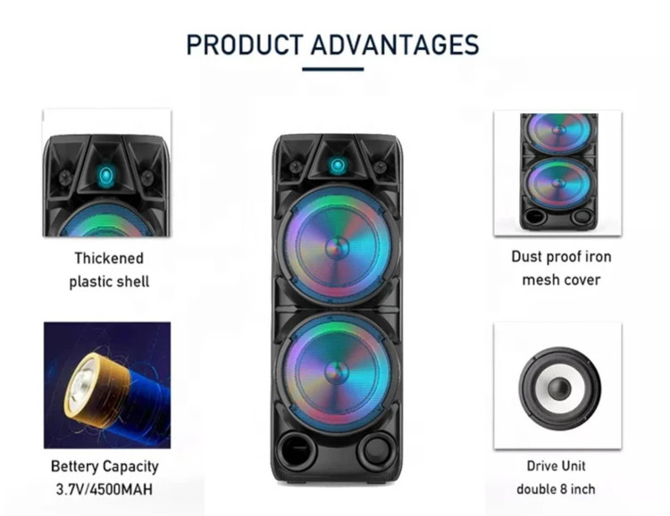 اسپیکر قابلحمل بلوتوثی مدل ZQS8210 با نور RGB و میکروفون بیسیم