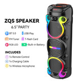 اسپیکر قابلحمل بلوتوثی مدل ZQS6302 با نور RGB و میکروفون بیسیم