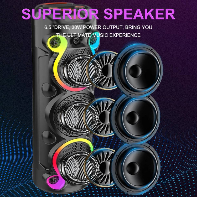 اسپیکر قابلحمل بلوتوثی مدل ZQS6302 با نور RGB و میکروفون بیسیم