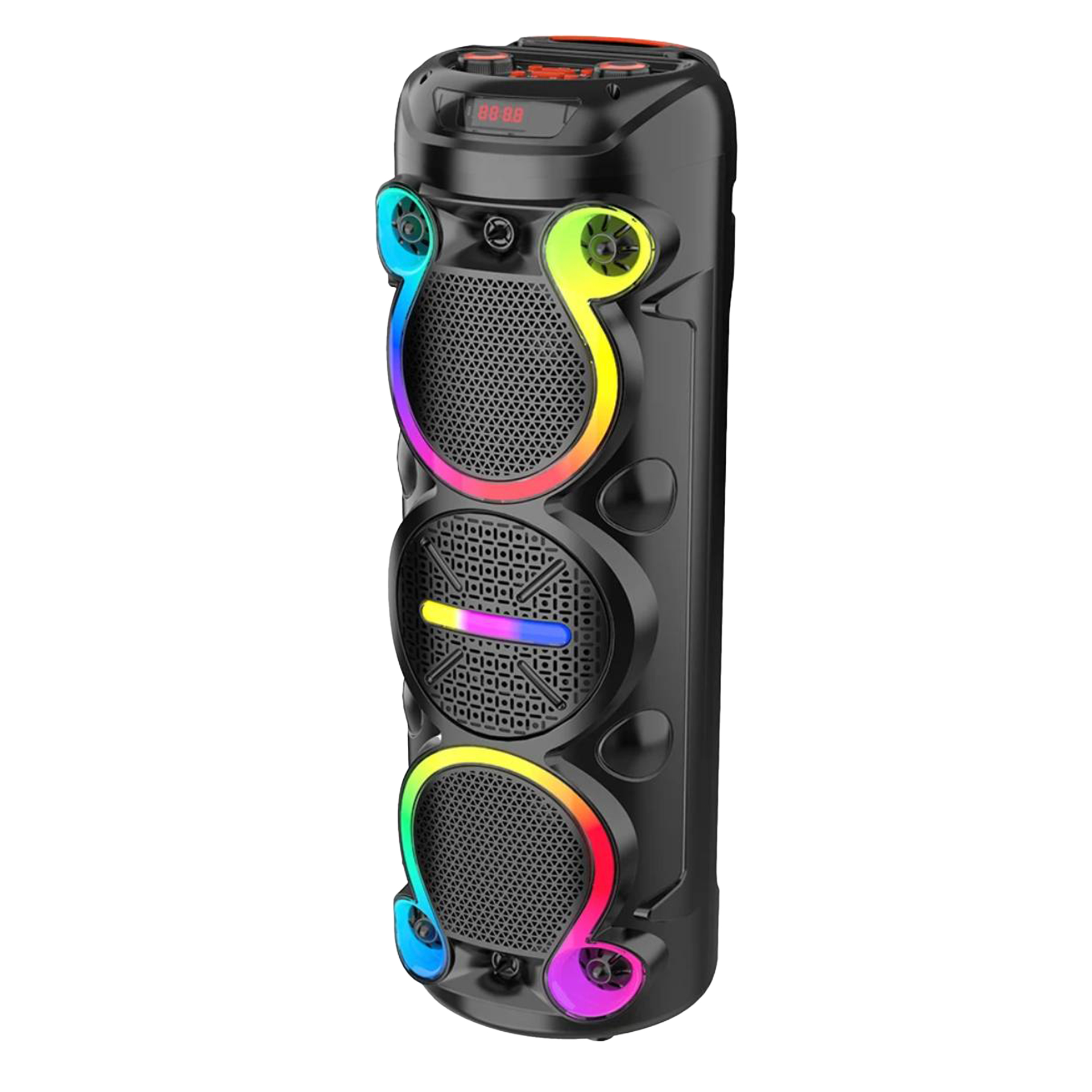 اسپیکر قابل‌حمل بلوتوثی مدل ZQS6302 با نور RGB و میکروفون بی‌سیم