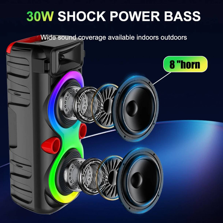 اسپیکر قابلحمل بلوتوثی مدل ZQS8275 با نور RGB و میکروفون سیمی