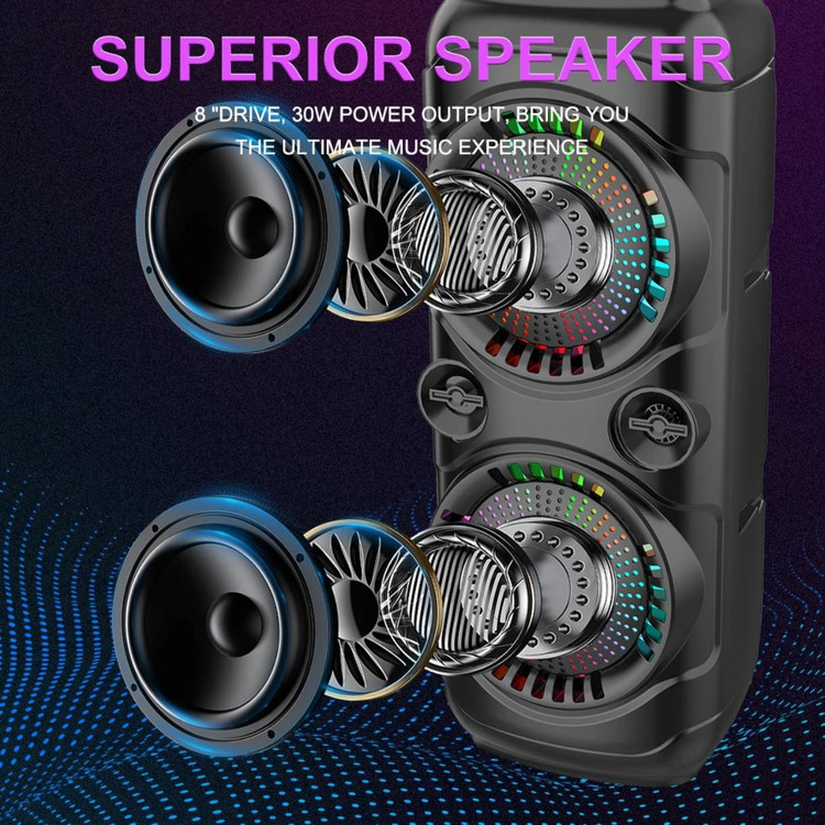 اسپیکر قابلحمل بلوتوثی مدل ZQS8229 با نور RGB و میکروفون بیسیم
