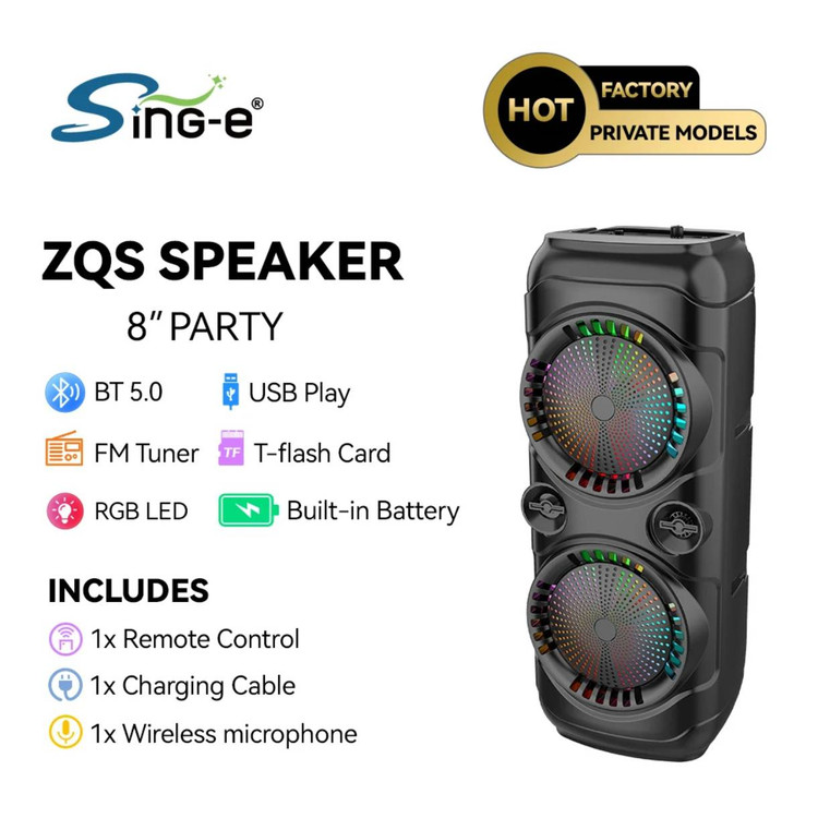 اسپیکر قابلحمل بلوتوثی مدل ZQS8229 با نور RGB و میکروفون بیسیم