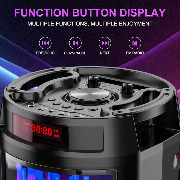 اسپیکر قابلحمل بلوتوثی مدل ZQS6221 با نور RGB و میکروفون سیمی